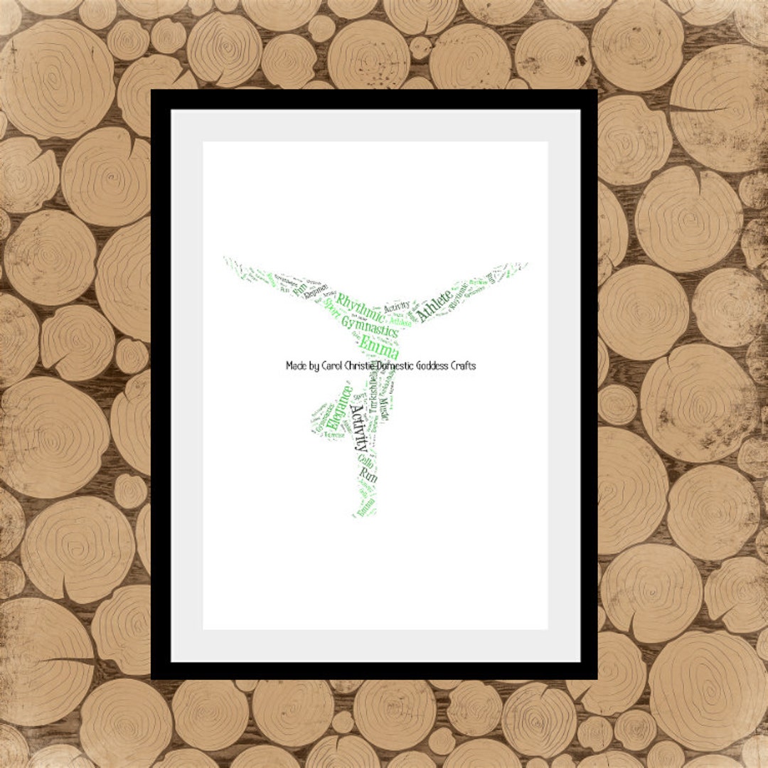 Gymnast Word Art, Gymnastics Word Cloud, Personalised Gymnast Print