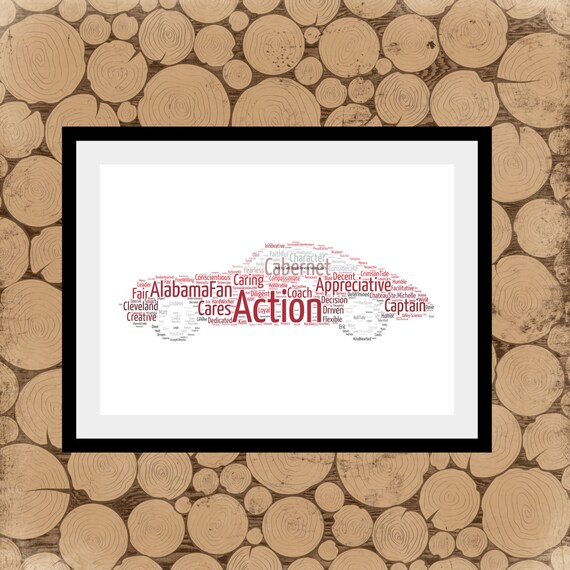 19th BIRTHDAY ANNIVERSARY SIZE /& FRAME CHOICES PERSONALISED WORD CLOUD ART