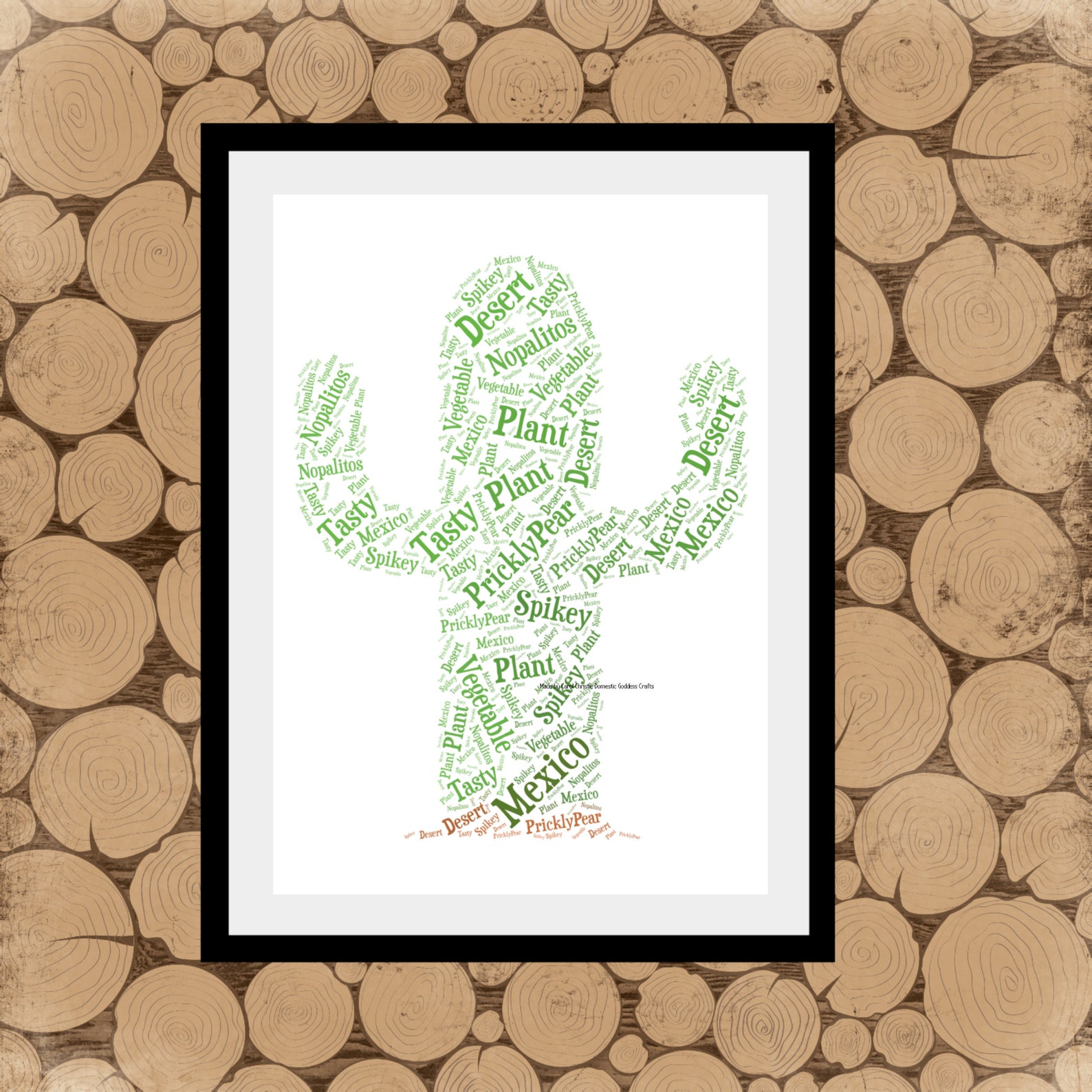 Cactus Print Print for Kitchen Cactus Word Collage Cactus Etsy