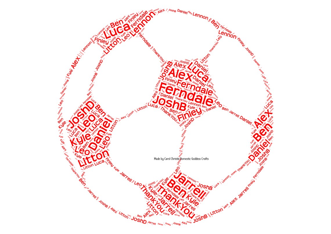 Football Word Art Football Wordle Football Word Collage  Etsy UK