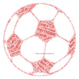 Football Word Art Football Wordle Football Word Collage Etsy UK