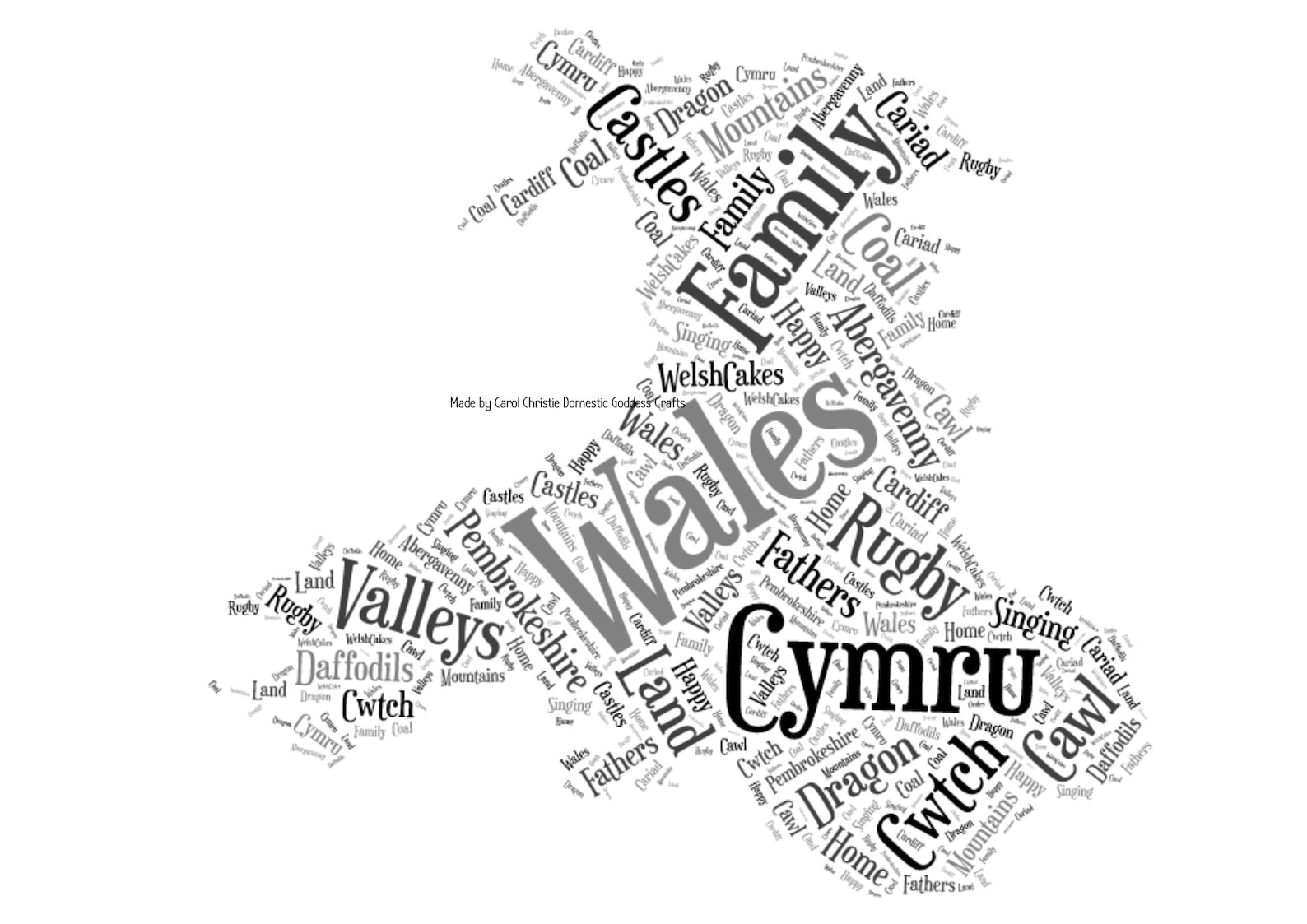 Map of Wales Map of Wales Word Art Welsh Word Collage Welsh Etsy UK