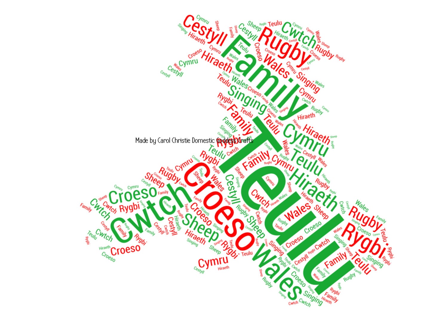 Map of Wales Map of Wales Word Art Welsh Word Collage Welsh Etsy UK