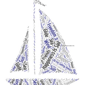 Sailboat Word Art, Personalised Sailboat Print, Boat Word Art, Personalised Boat Print, Boat ...