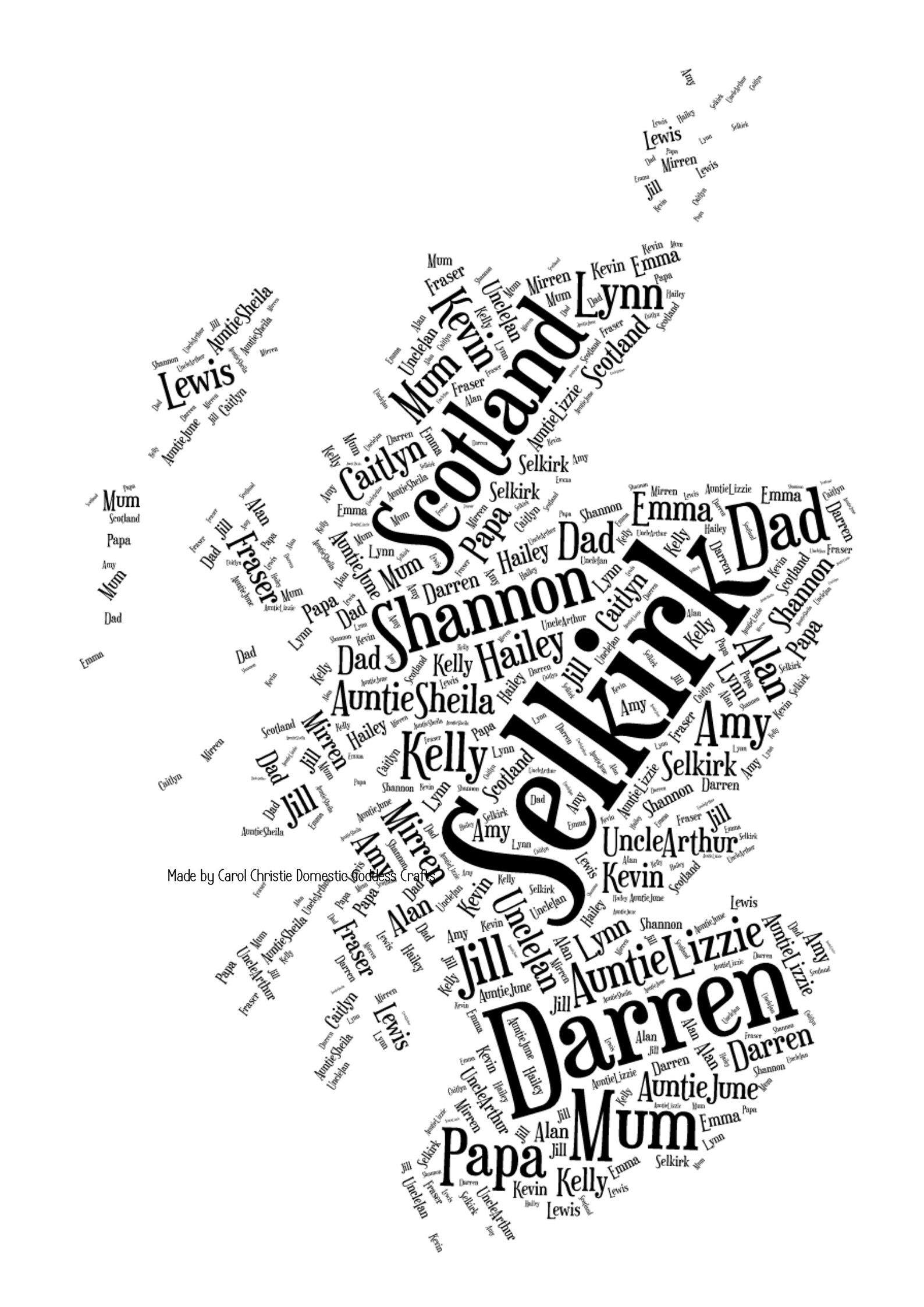 Map of Scotland Word Art Scotland Map Map of Scotland - Etsy UK