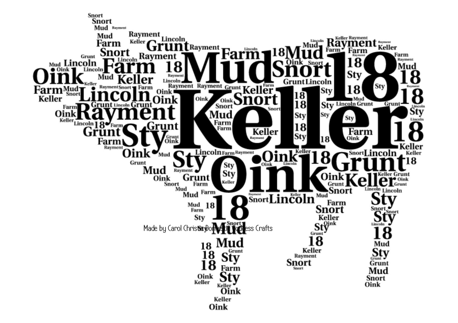 Personalised Pig Print Word Art Print Pig Word Art Pig Word Etsy UK