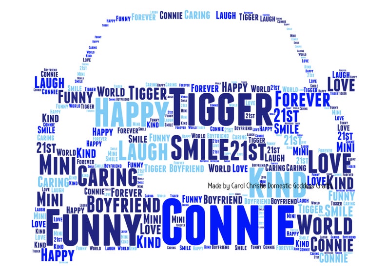 Personalised Mini Print Mini Word Art Mini Cooper Print - Etsy UK