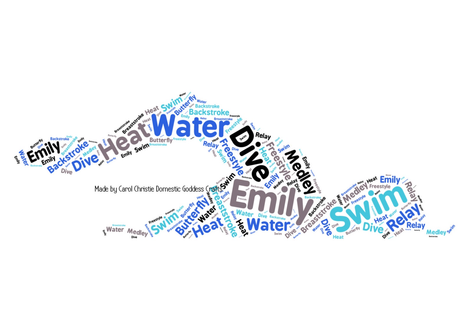 Swimmer Personalised Print Swimmer Word Art Swim Team Gift Etsy UK