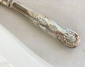Silverplate Cake Knife 10 quot - Kings Pattern by Mayell - Made in England - Serrated Blade