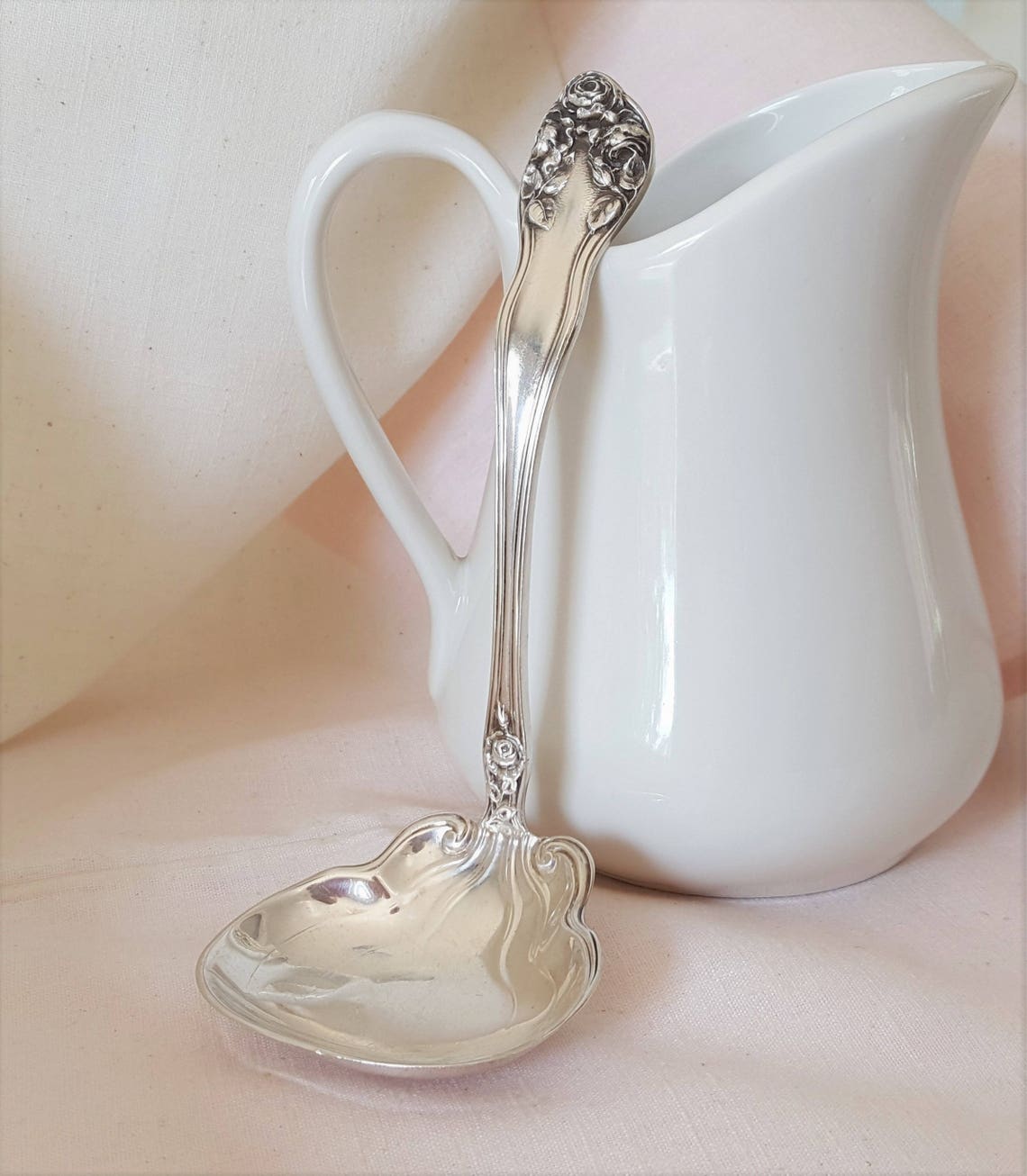 Sterling Silver Gravy Ladle 6 Wedding Rose Pattern 1900 Etsy