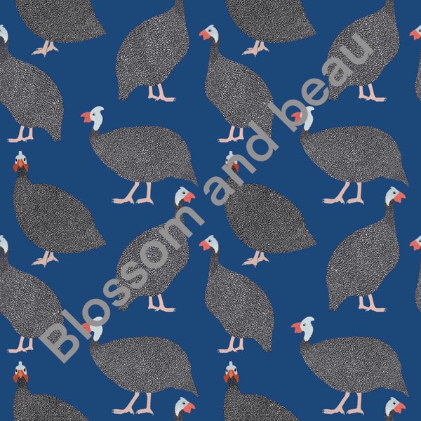 Guinea Fowl Print  Seamless Pattern