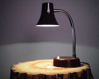 Brown and Chrome Goose Neck Desk Lamp – Similar Bulb to Tensor