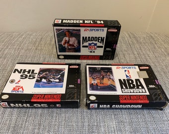 Super Nintendo Madden 94 - NBA Showdown - NHL 95 - SNES Games