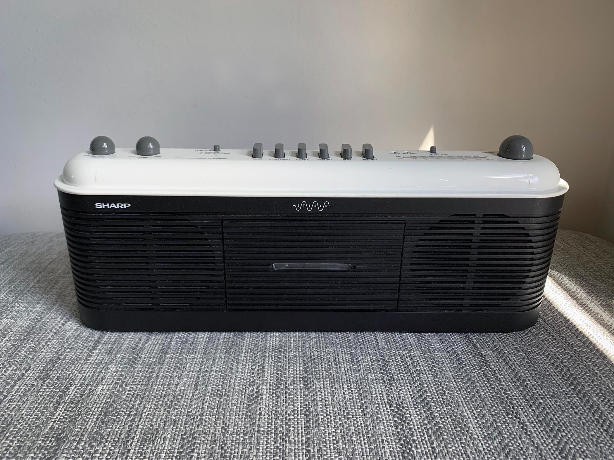 ラジオ・コンポ SHARP Oh!FM-AMSTEREOCASSETTEPLATERJC-7D Vintage 1987 Sharp QT-V40 Boombox AM FM Cassette Radio Memphis