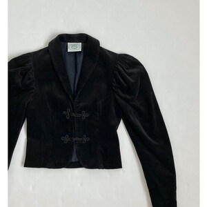 Vintage 80s Anne Klein Victorian Black Velvet Jacket - M