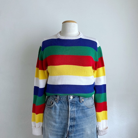 striped 80s sweater vintage pullover sweater cotto
