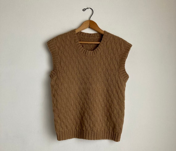 80s sweater vest vintage wool vest womens hand kn… - image 3