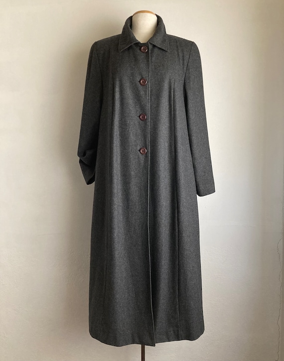 long 80s coat vintage gray coat womens maxi overc… - image 2