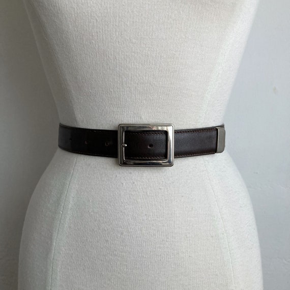 dark brown belt mens vintage 90s designer belt ve… - image 1