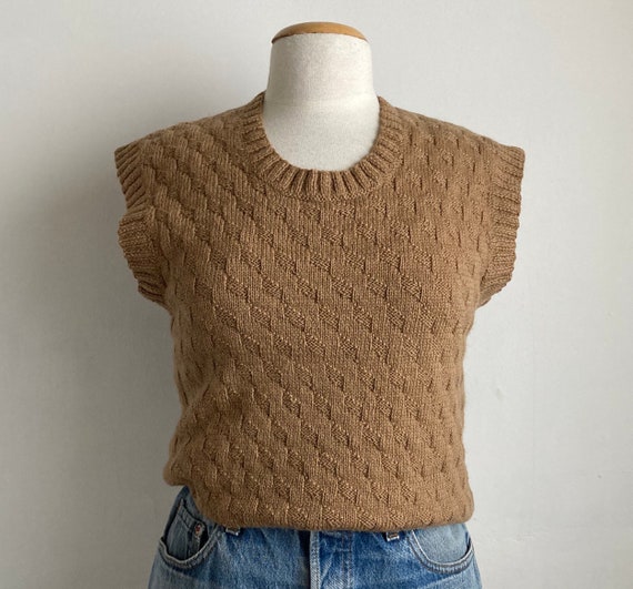 80s sweater vest vintage wool vest womens hand kn… - image 8