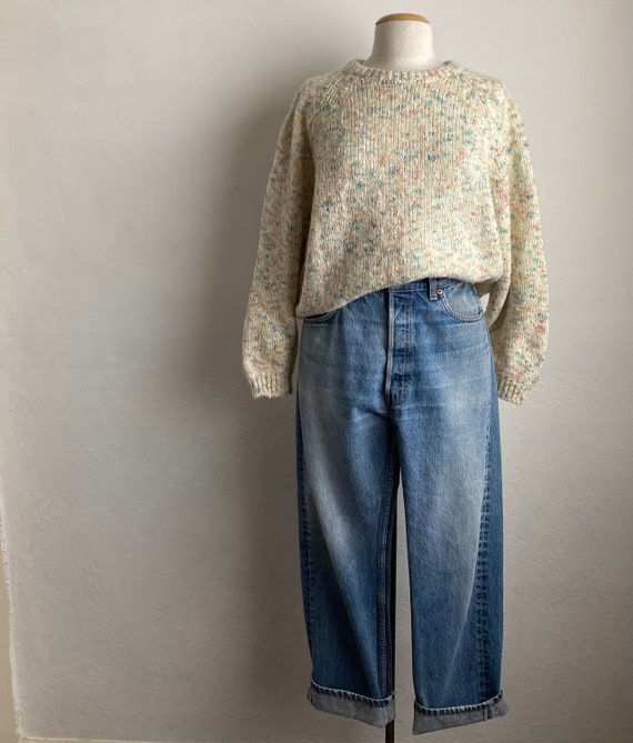 cropped 80s sweater vintage oversized sweater box… - image 7