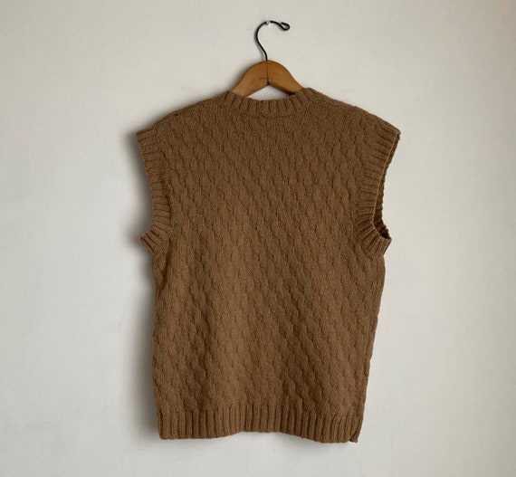 80s sweater vest vintage wool vest womens hand kn… - image 7