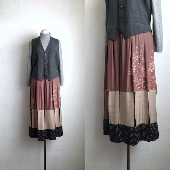 patchwork jumper dress vintage 80s jumper dress wo