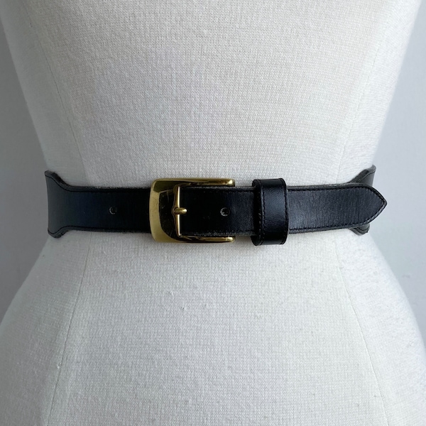 80s black belt vintage womens 90s belts gold tone buckle