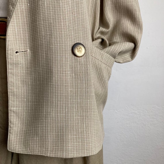 linen 70s blazer vintage beige blazer womens smal… - image 5