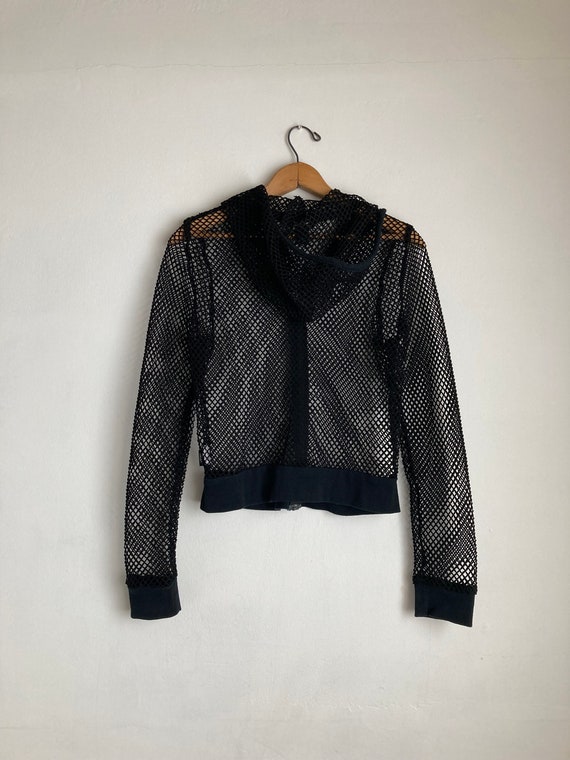 black mesh top vintage Y2K sheer tops womens 90s … - image 9