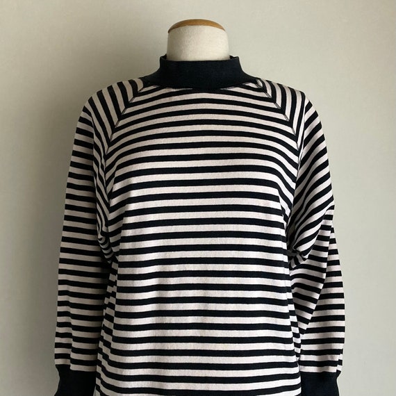 80s t-shirt dress vintage striped long tshirt dre… - image 6