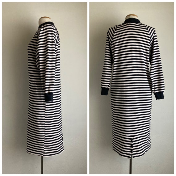 80s t-shirt dress vintage striped long tshirt dre… - image 5