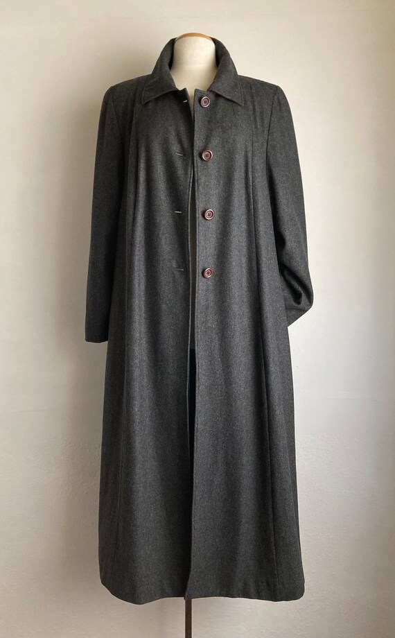 long 80s coat vintage gray coat womens maxi overc… - image 8