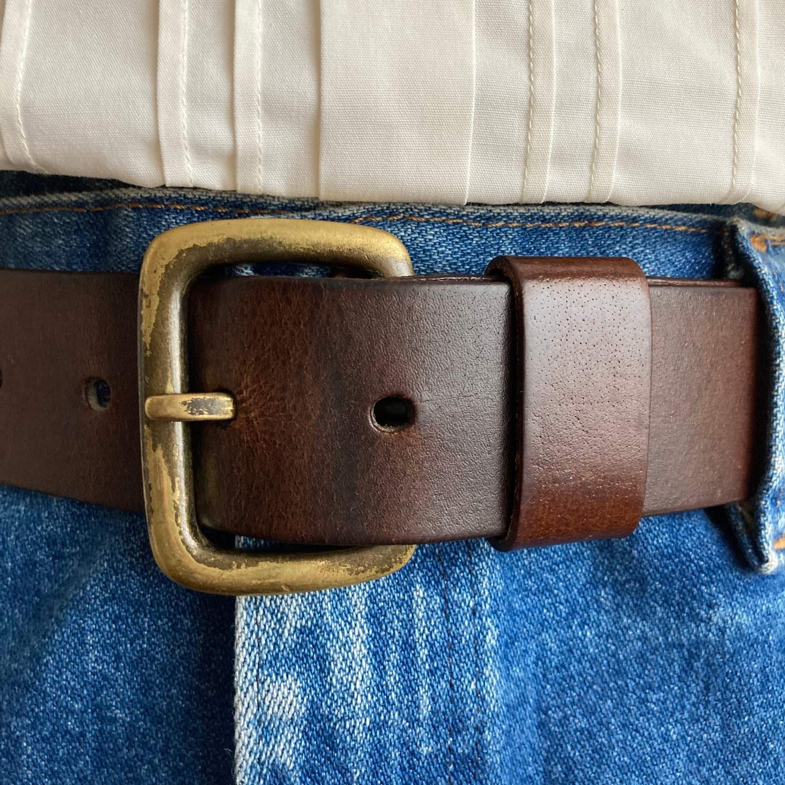 Vintage brown 90s belt womens leather distressed waist belt | Etsy