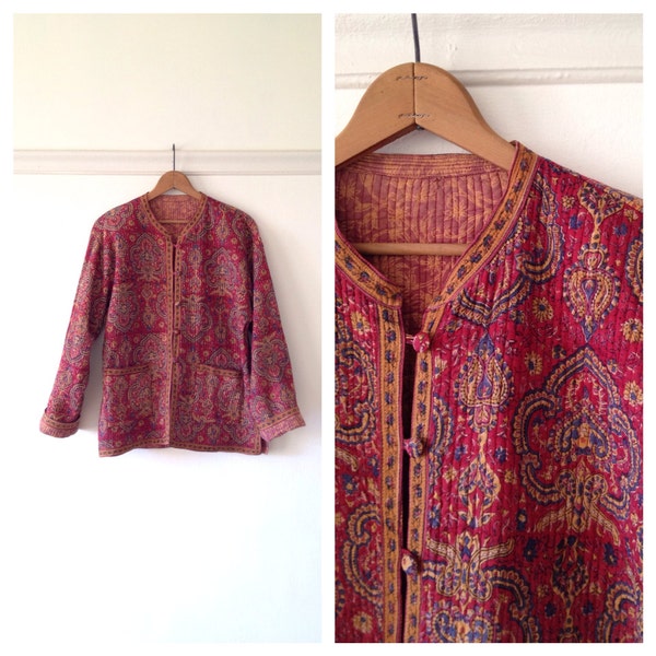 indian jacket / indian boho jacket / quilted jacket womens / vintage kantha jacket