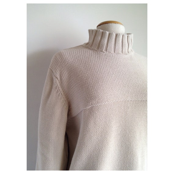 90s mock neck turtleneck sweater vintage cream swe