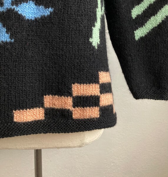 80s abstract sweater vintage black 80s sweater - image 5