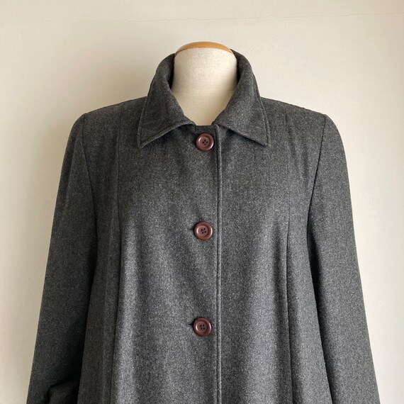 long 80s coat vintage gray coat womens maxi overc… - image 6