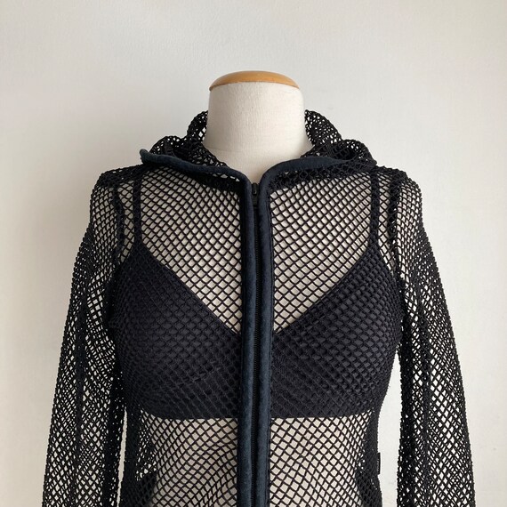 black mesh top vintage Y2K sheer tops womens 90s … - image 3