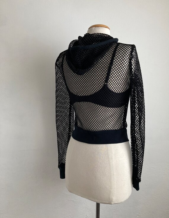 black mesh top vintage Y2K sheer tops womens 90s … - image 7