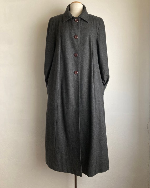 long 80s coat vintage gray coat womens maxi overc… - image 10