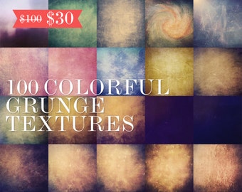 70% OFF! 100 Colorful Grunge Textures - 5000px