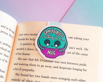 Grab Yourself a Hug in a Mug Magnetic Bookmark | Literacy Gift | Book Lover Gift | Cute