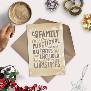 Cartão de felicitações familiar funcional e com pilhas incluídas - Engraçado - Família - Estrelas - Natal - Brinquedos sem pilhas