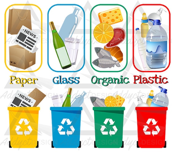 recycle bin recycling guide easy for kids and adults how to etsy