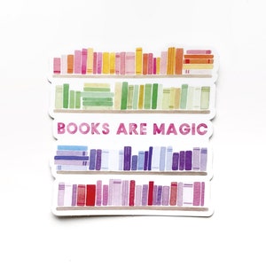 Books are Magic Sticker Reading Sticker Bookworm Laptop Decal Reader Gift Book Lover Sticker Laptop Sticker Bibliophile image 1