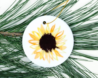 Sunflower Ornament - Sunflower Gift - Sunflower Decor - Kansas Sunflower Ornament - Kansas Gift - Christmas Ornament - Sunflower Art