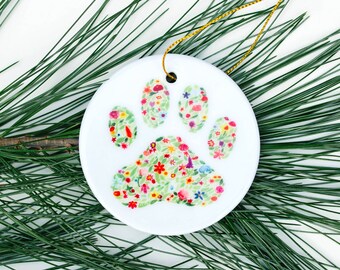 Dog Lover Ornament - Dog Mom Gift - Dog Ornament - Holiday Decor - Dog Mom - Paw Print Ornament