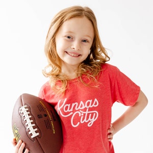 Kansas City Football Script Toddler Tee KC Kids Tee Kansas City Shirt KC Toddler Shirt Kansas City Kids Gift KC Gift Baby Gift image 1