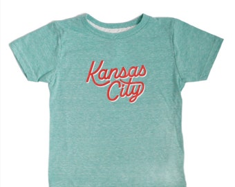 Kansas City Teal Script Toddler Tee - KC Kids Tee - Kansas City Shirt - KC Toddler Shirt - Current - KC Gift - Soccer